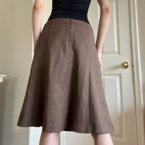 ☕️Brown Low Rise Librarian Midi skirt☕️ - Picture 2 of 4